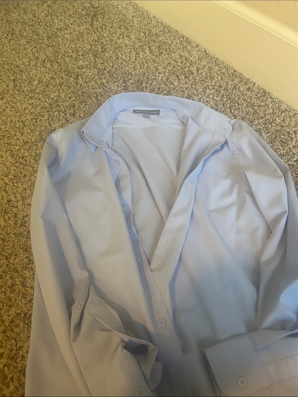 Michael Kors Light Blue Button-Down Dress Shirt